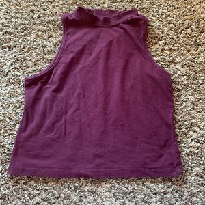 Mock neck crop tank